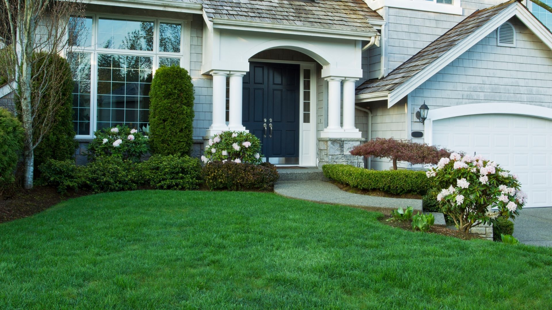 Residential lawn and landscape frontage