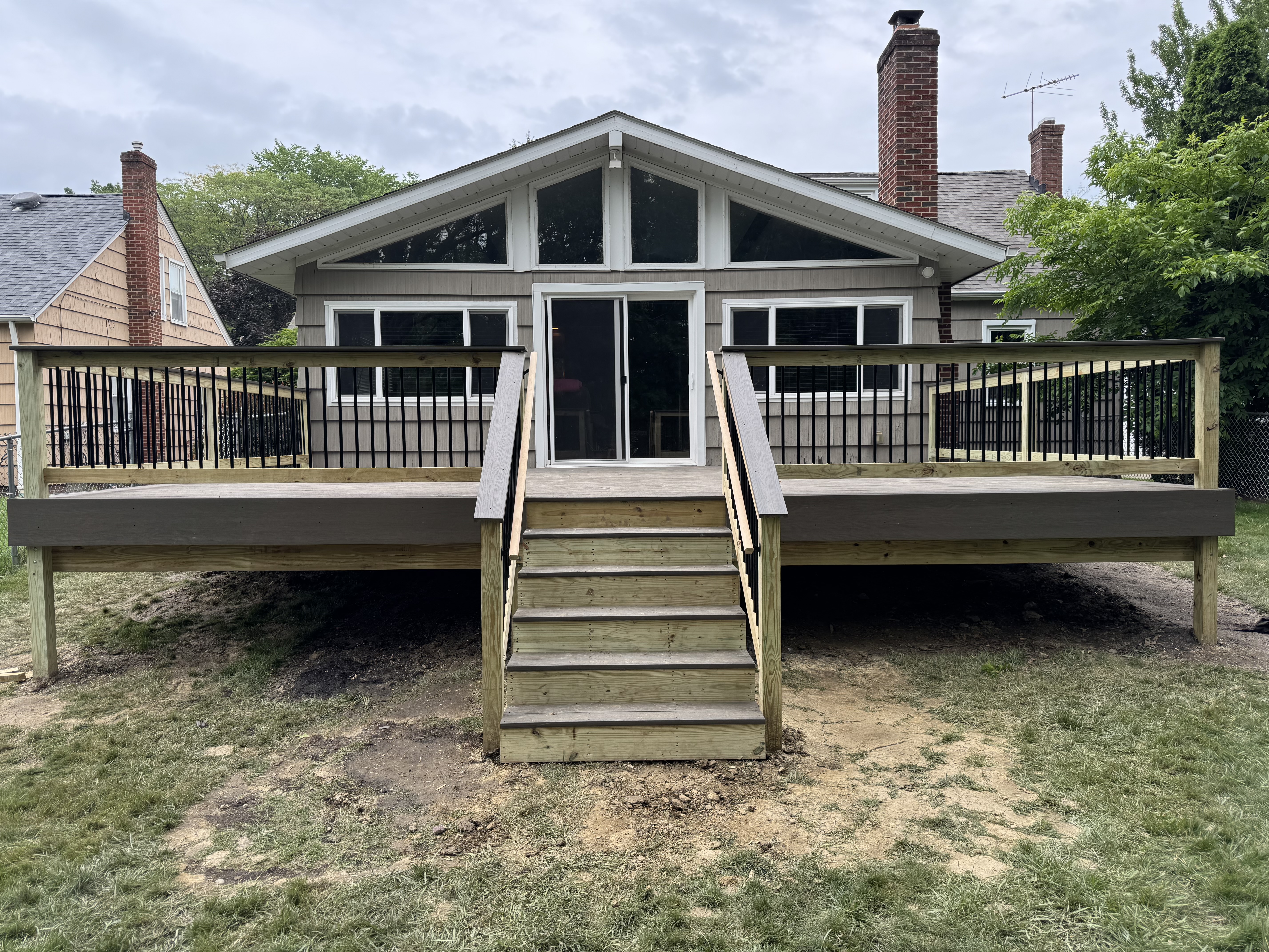 Real deck construction project by Three Brothers Landscaping