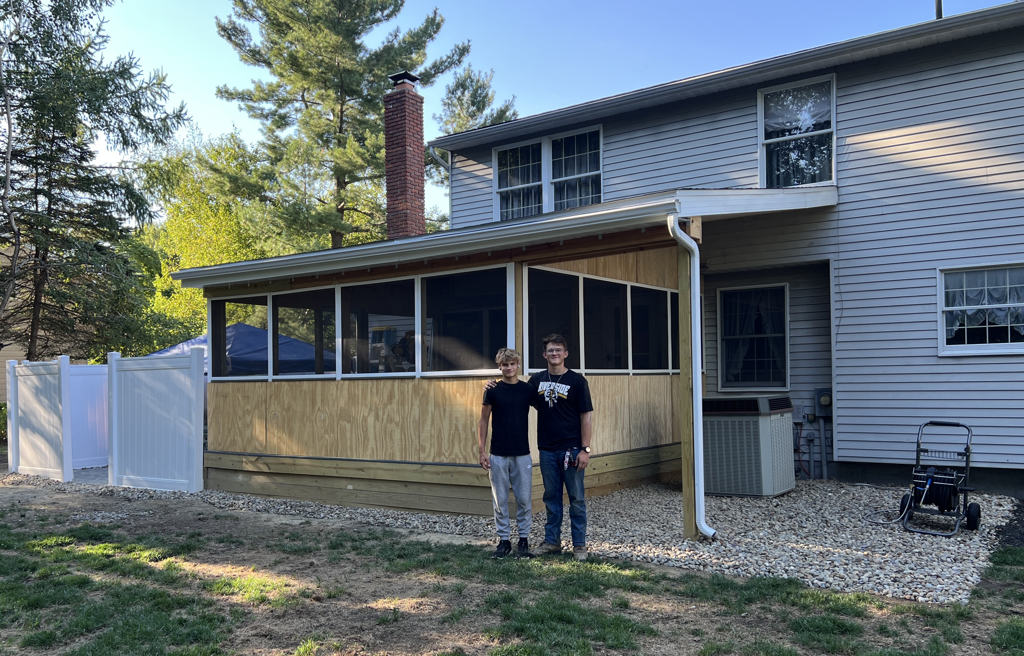 Real outdoor construction and stone project by Three Brothers Landscaping